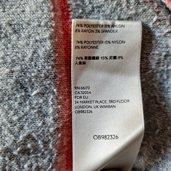 Free People Make You Mine Sweater in Gray w Orange & Pink Striped -Size S/P - Picture 8 of 10